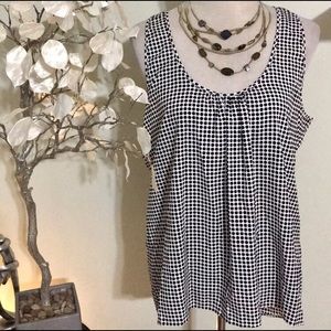 “Vince Camuto” Polka Dot Blouse w/ Blue Zipper!